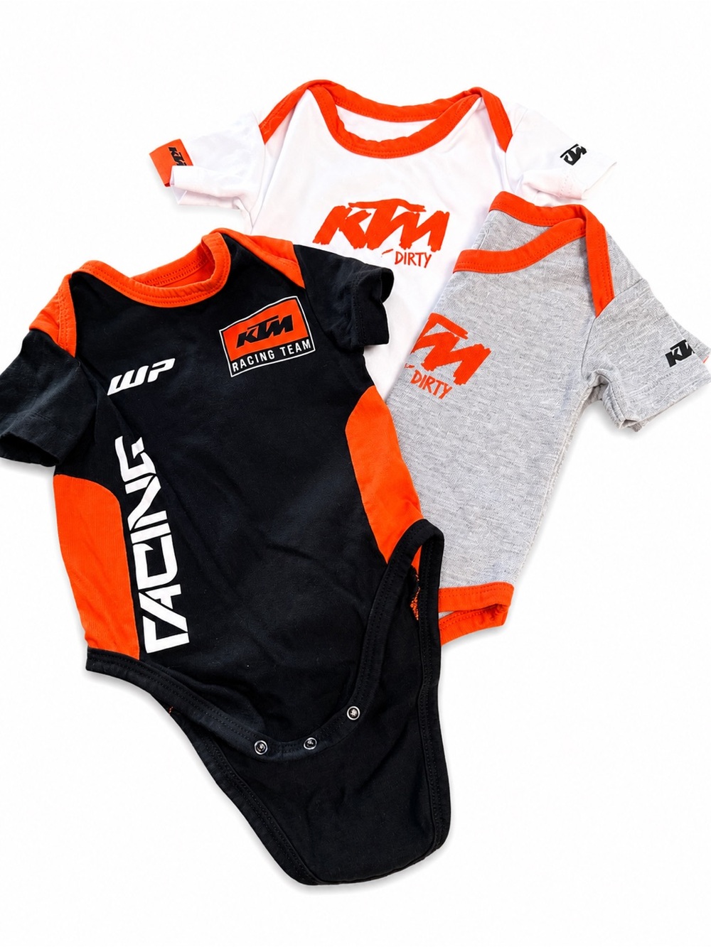 KTM Racing Baby Onesie Bundle 3-6 Months Motocross Dirt Bike 3 Piece